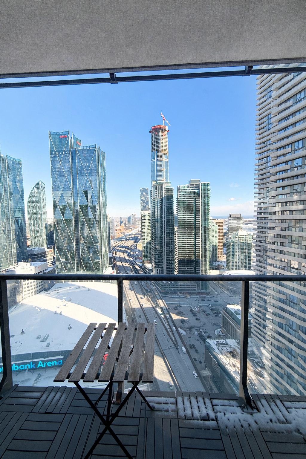 Toronto skyline from the private balcony at 55 Bremner Boulevard